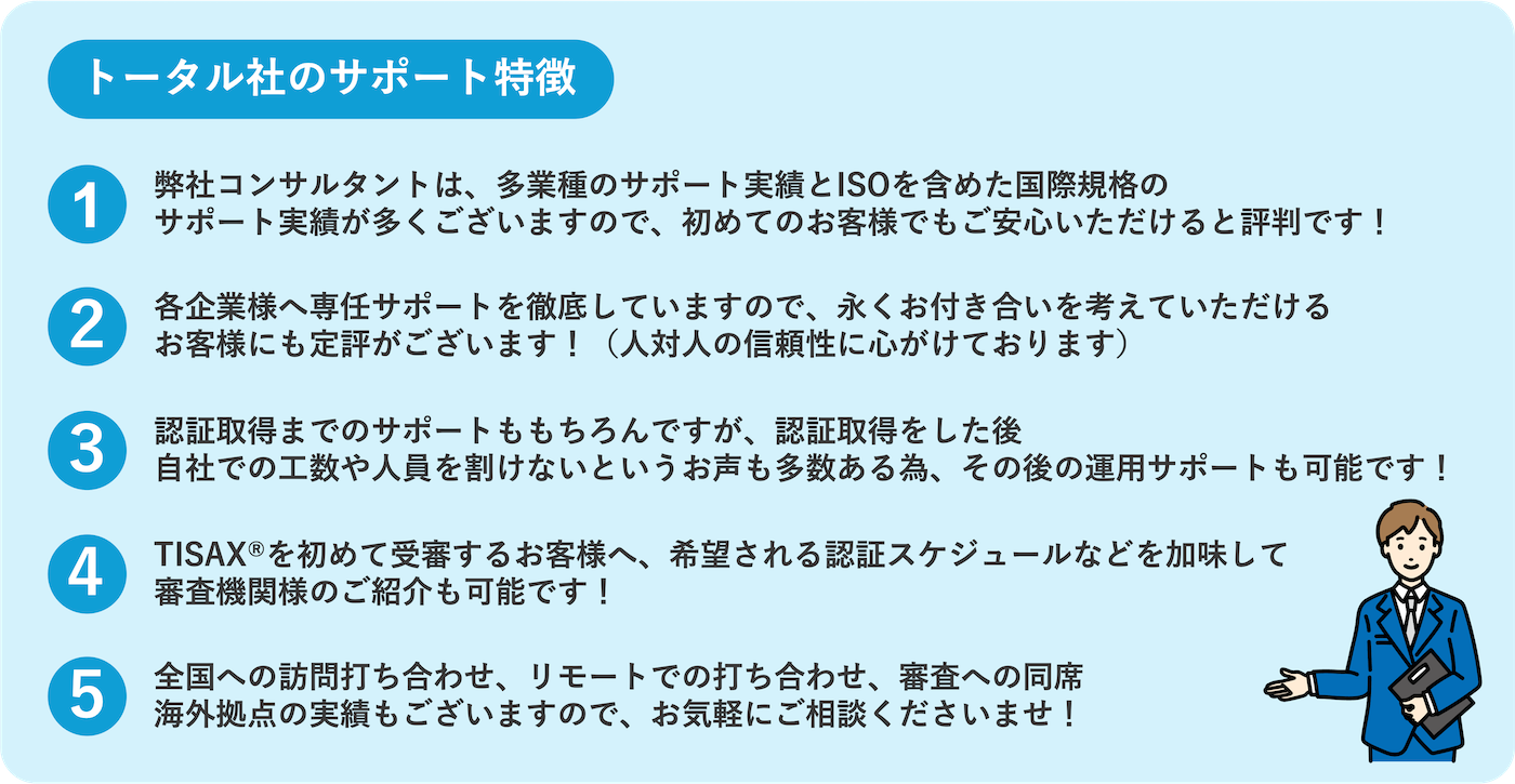 トータル社のサポート特徴